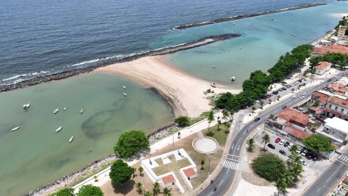 巴西伯南布哥州奥林达的海滩风景。