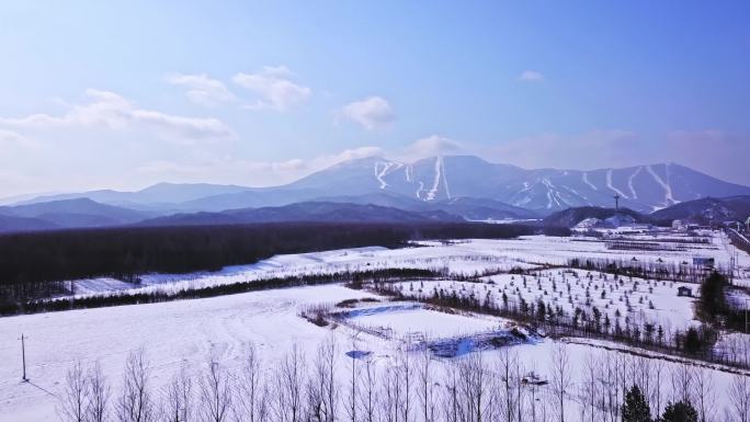 航拍东北黑龙江漠河雪景美丽风光