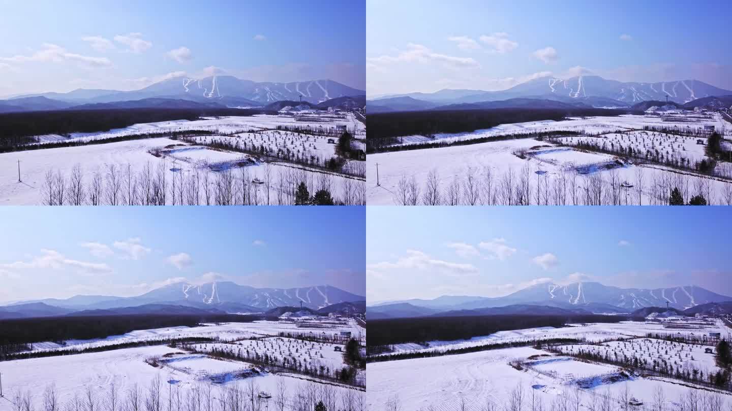 航拍东北黑龙江漠河雪景美丽风光