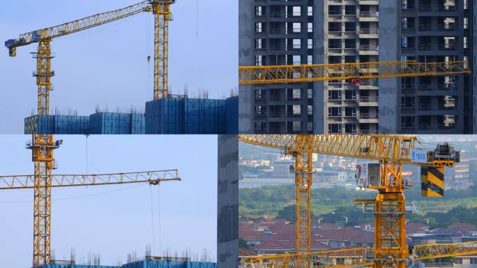 房地产建筑工地塔吊作业