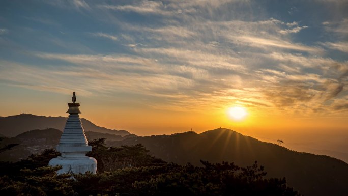 江西庐山秋 日落延时