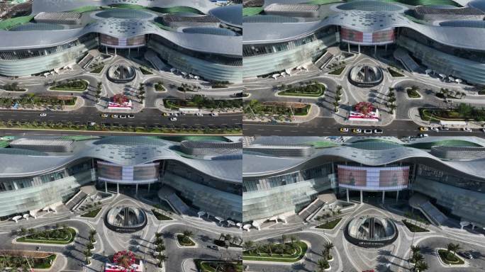 海南海口中免免税店航拍