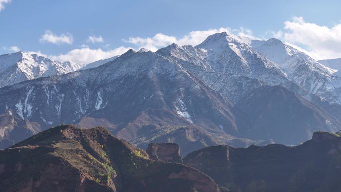 乐都 南山 乐都八景 南山大通道 雪山