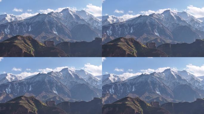 乐都 南山 乐都八景 南山大通道 雪山