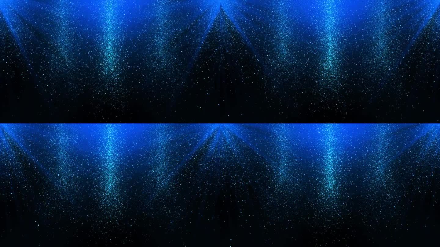 蓝色数码科技丛纹背景粒子，海浪。优雅深邃的抽象舞台。