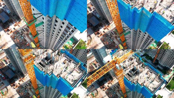 建筑工地高楼大厦塔吊施工现场城市发展建设