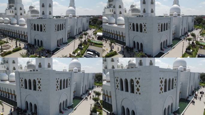 谢赫扎耶德大清真寺的无人机视角
