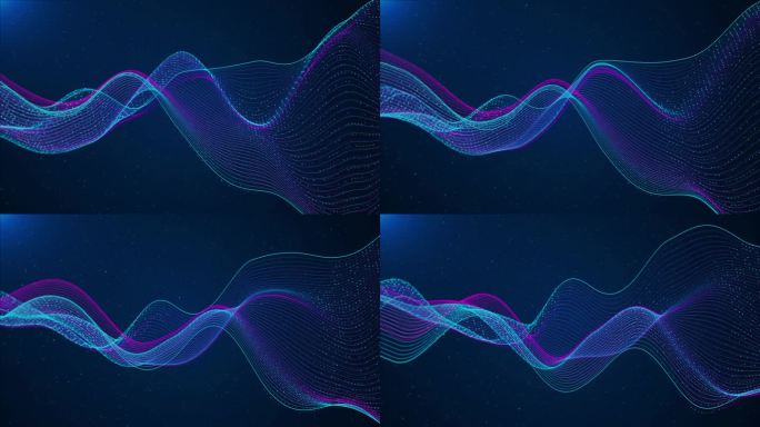 蓝色数字波浪线背景。大数据商业科技网络网格粒子互联。