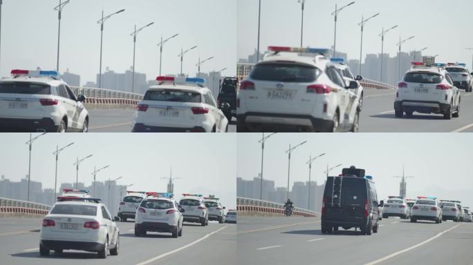 武宁县大量警车车队壮观出动