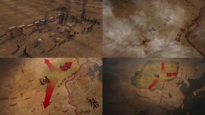 古代地图 匈奴扩张的动画视频