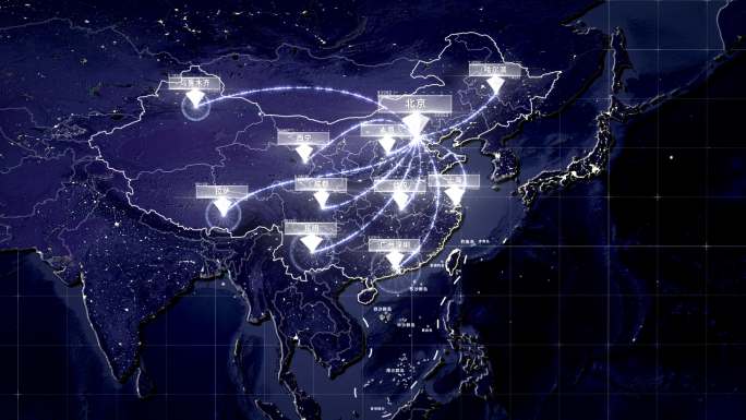 中国北京辐射全国全球地图