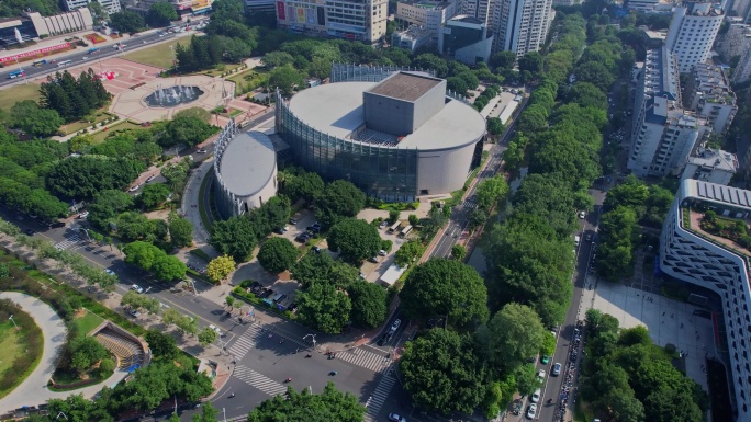 航拍福建大剧院景观