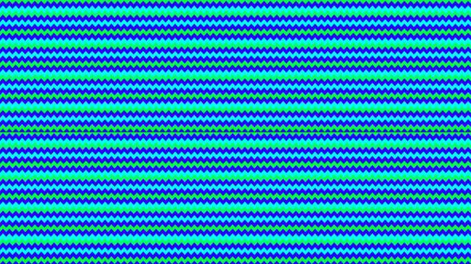 绿蓝青色简单之字形规则常见的几何背景。4 k。向左移动的锯齿图案背景循环。