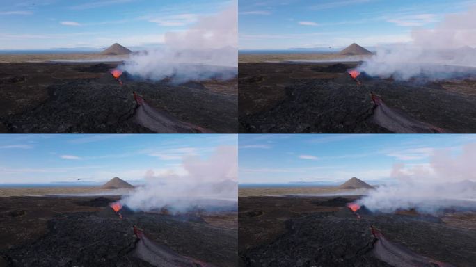 冰岛的火山景观，有活跃的和休眠的火山