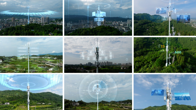 4K 5G基站 信号塔 AE模板