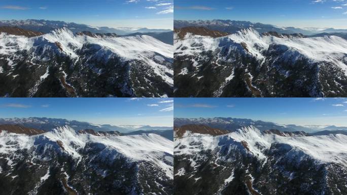 航拍秋天高原夹金山风景