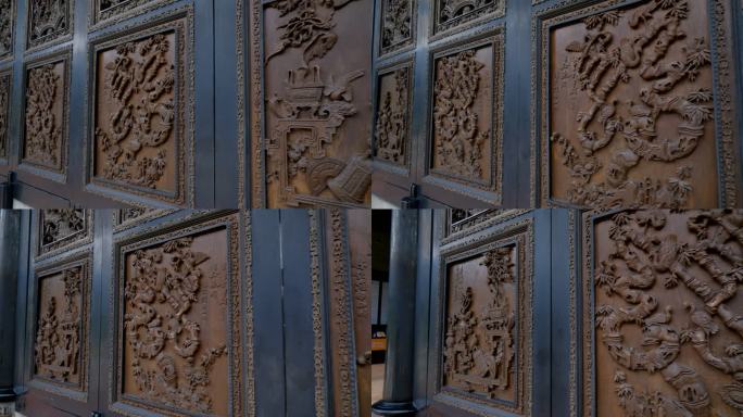 广州陈家祠屋中式传统雕花门窗木雕艺术