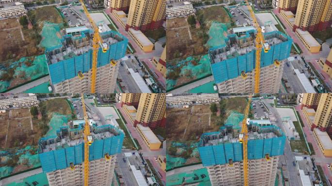 城市工程项目一线施工建设航拍镜头
