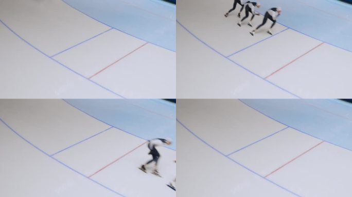 速滑队在冰场上练习