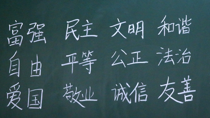 社会主义核心价值观（粉笔字黑板字）