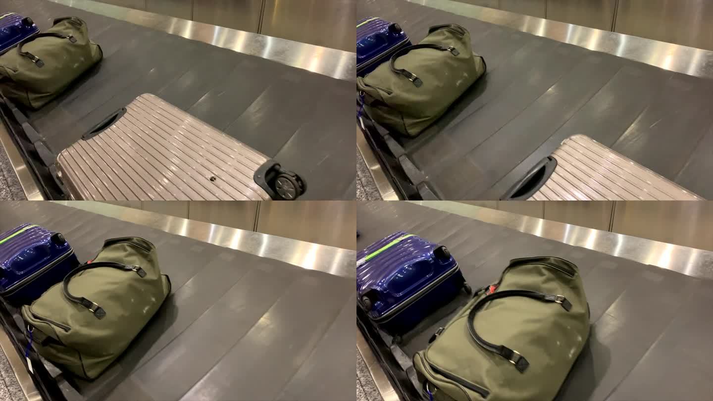 机场传送带上的行李