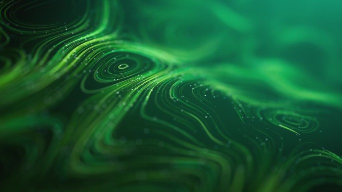 浅景深曲线数据线-绿色版本-技术，计算机网络，抽象图案-可循环