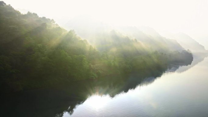 湖南郴州东江湖 小东江山水航拍 绿水青山