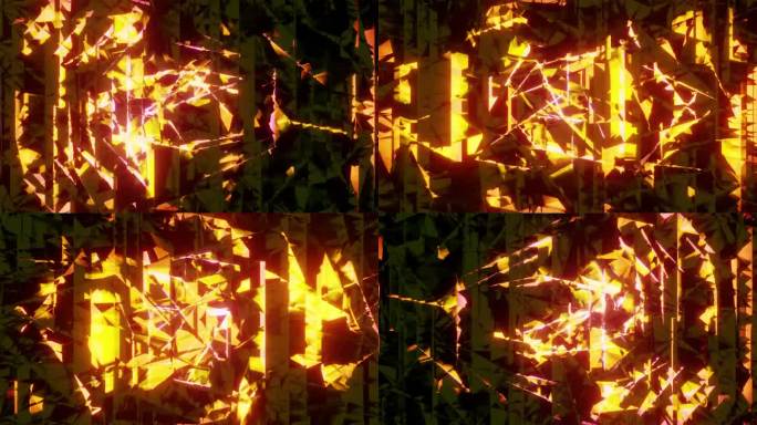 能量抽象火焰金色循环叠加背景3d渲染。舞蹈火形成在波流无缝循环，vj循环能量迪斯科波和模拟地狱夜总会