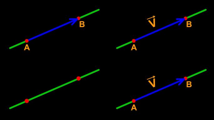 图形视频动画直线向量点A和B理论物理