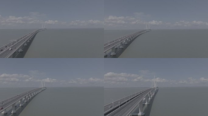 上海 长江入海口大桥 航拍