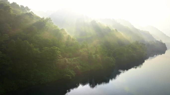 湖南郴州东江湖 小东江山水航拍 绿水青山