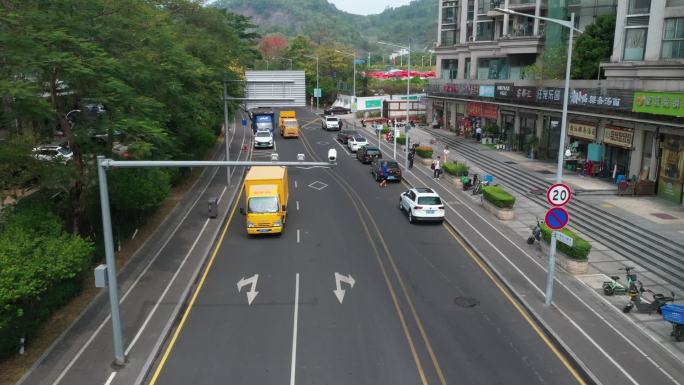 航拍 工程车 水务 抢险 下水道 抢修