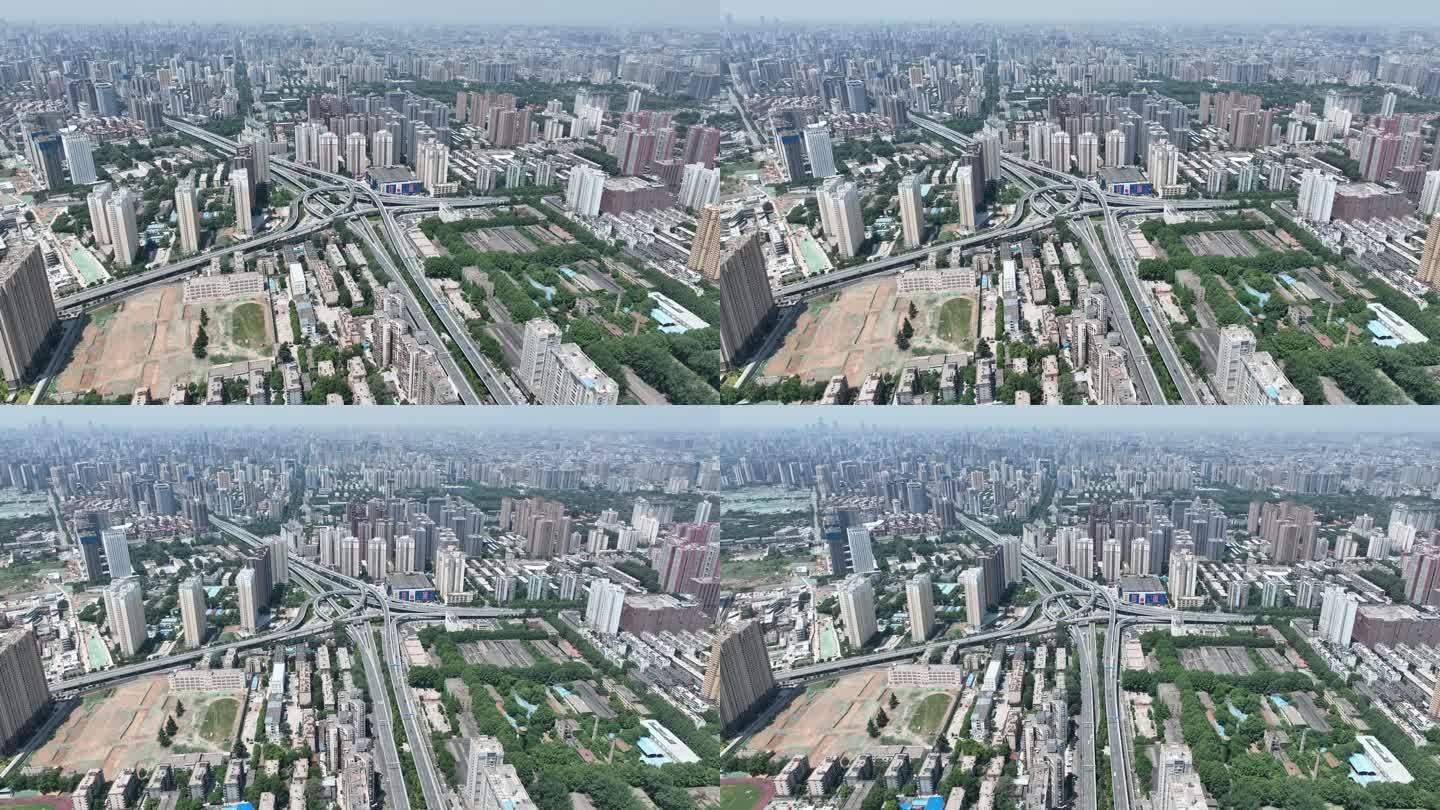 4K西安二环城市远景航拍