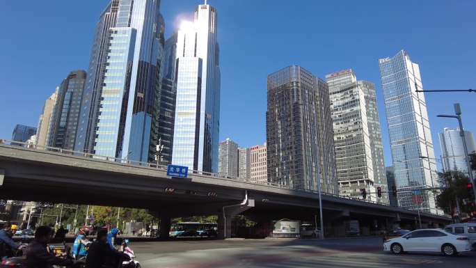 立交桥北京商务区城市建筑车水马龙北京街景
