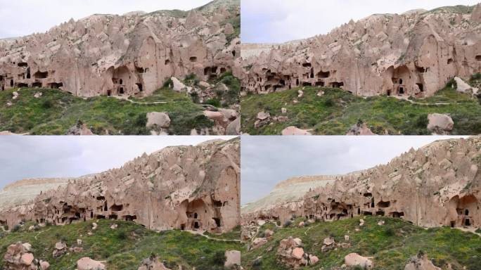 在土耳其卡帕多西亚的泽尔夫山谷，被称为仙女烟囱的岩层
