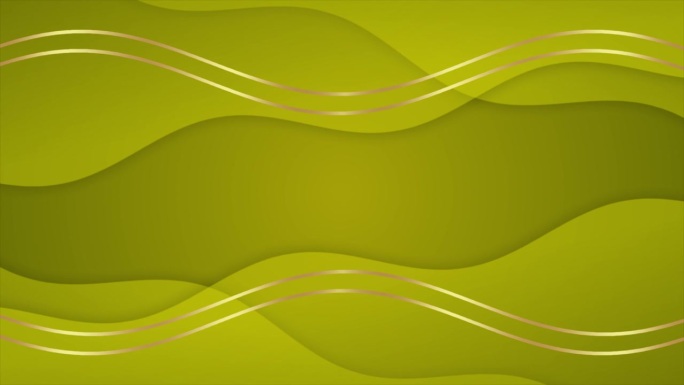 暗黄色和金色抽象几何运动技术背景。无缝循环背景动画