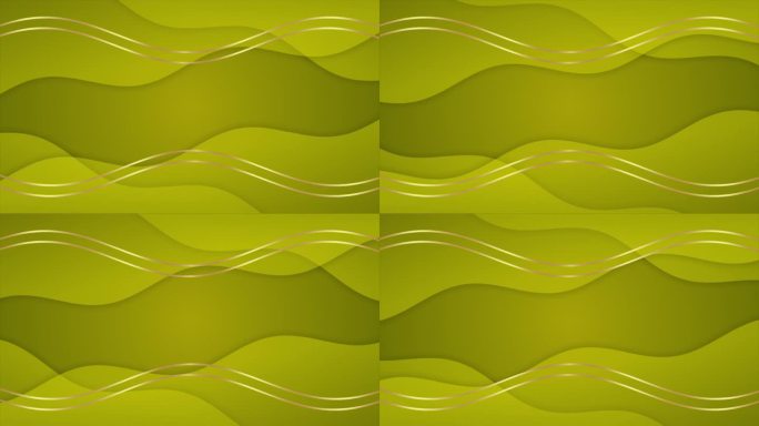 暗黄色和金色抽象几何运动技术背景。无缝循环背景动画