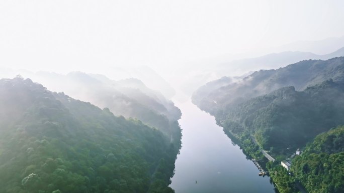 湖南郴州东江湖 小东江山水航拍 绿水青山