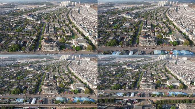 云南楚雄彝人古镇航拍