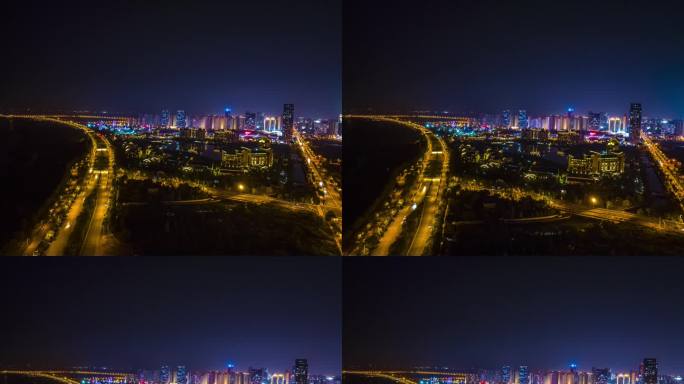 滨湖环巢湖夜景延时