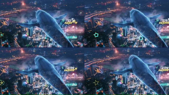 城市元宇宙，科技城市夜景，科幻城市包装