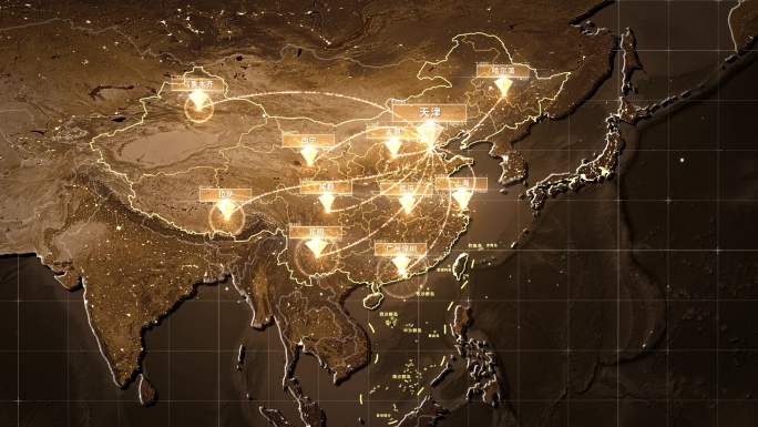 中国天津辐射全国全球地图