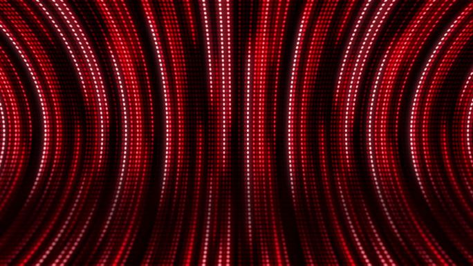 淡红色的霓虹灯发光线。圆点二极管动态隧道。循环复古动画屏幕。抽象的背景。