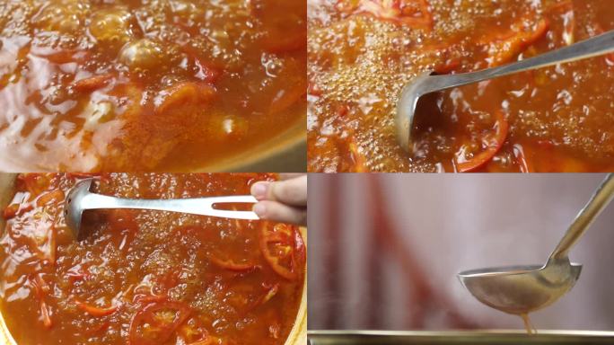 番茄锅底 番茄火锅 火锅 番茄汤 沸腾