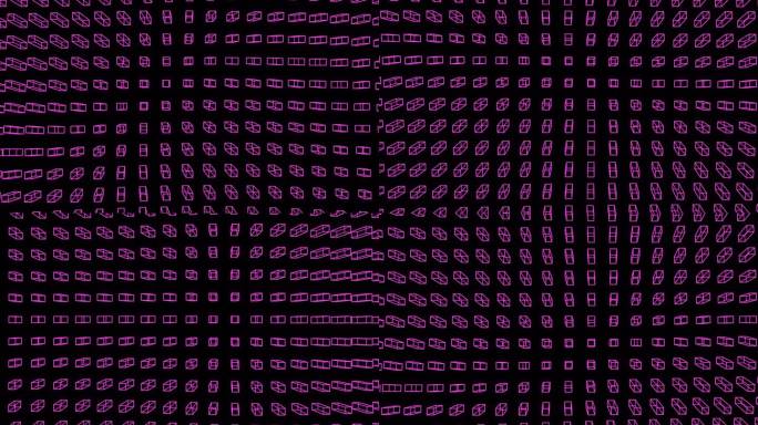 粉红色旋转矩形的抽象背景。Vj循环阻止旋转。矩形的表面。三维动画无缝循环的现场音乐会音乐视频。粉红色