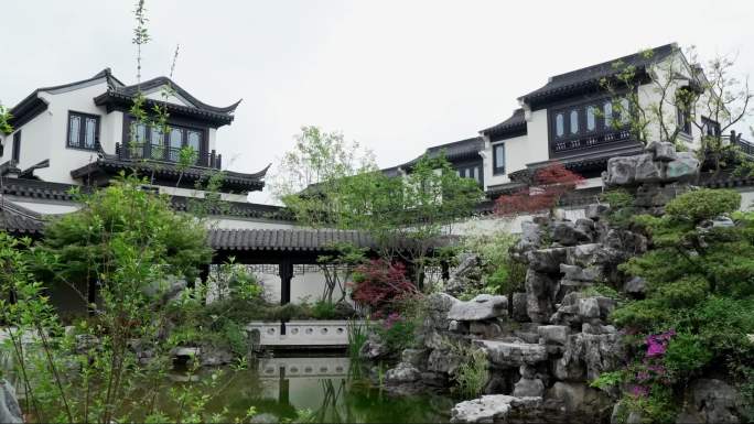 中式园林庭院古建筑