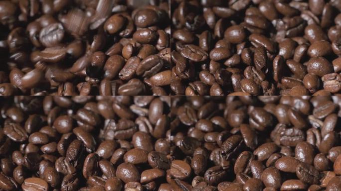 烘焙咖啡豆掉落的慢动作。