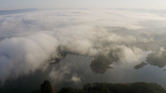 云海湖泊饮用水源保护生态湖4K