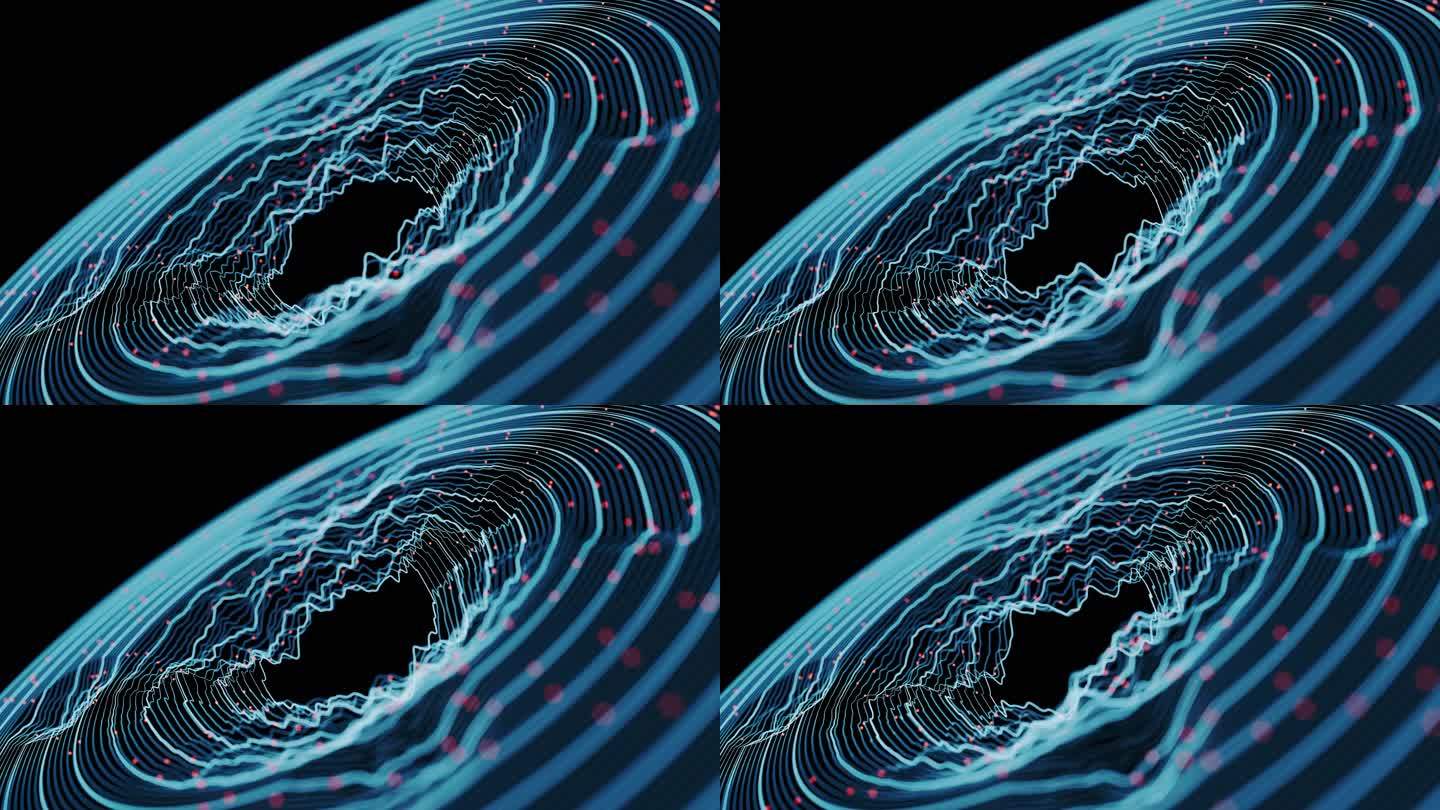 圆形电波大数据概念三维特效动画