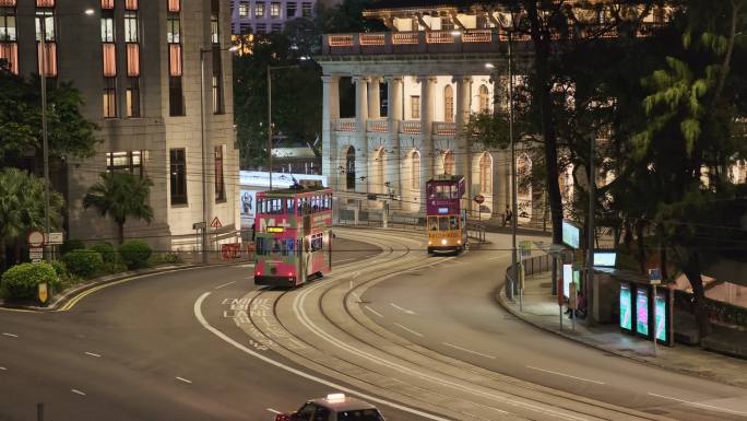 4K60P香港街头夜景 叮叮车有轨电车